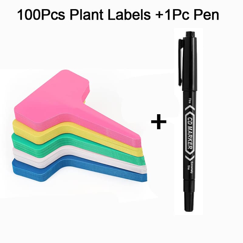 TEMU 100pcs Of Plant Markers, Garden Tags For Vegetables, T-shaped Seed Stakes For Outdoor And Indoor Potted Plants, Complete With A Permanent Marker