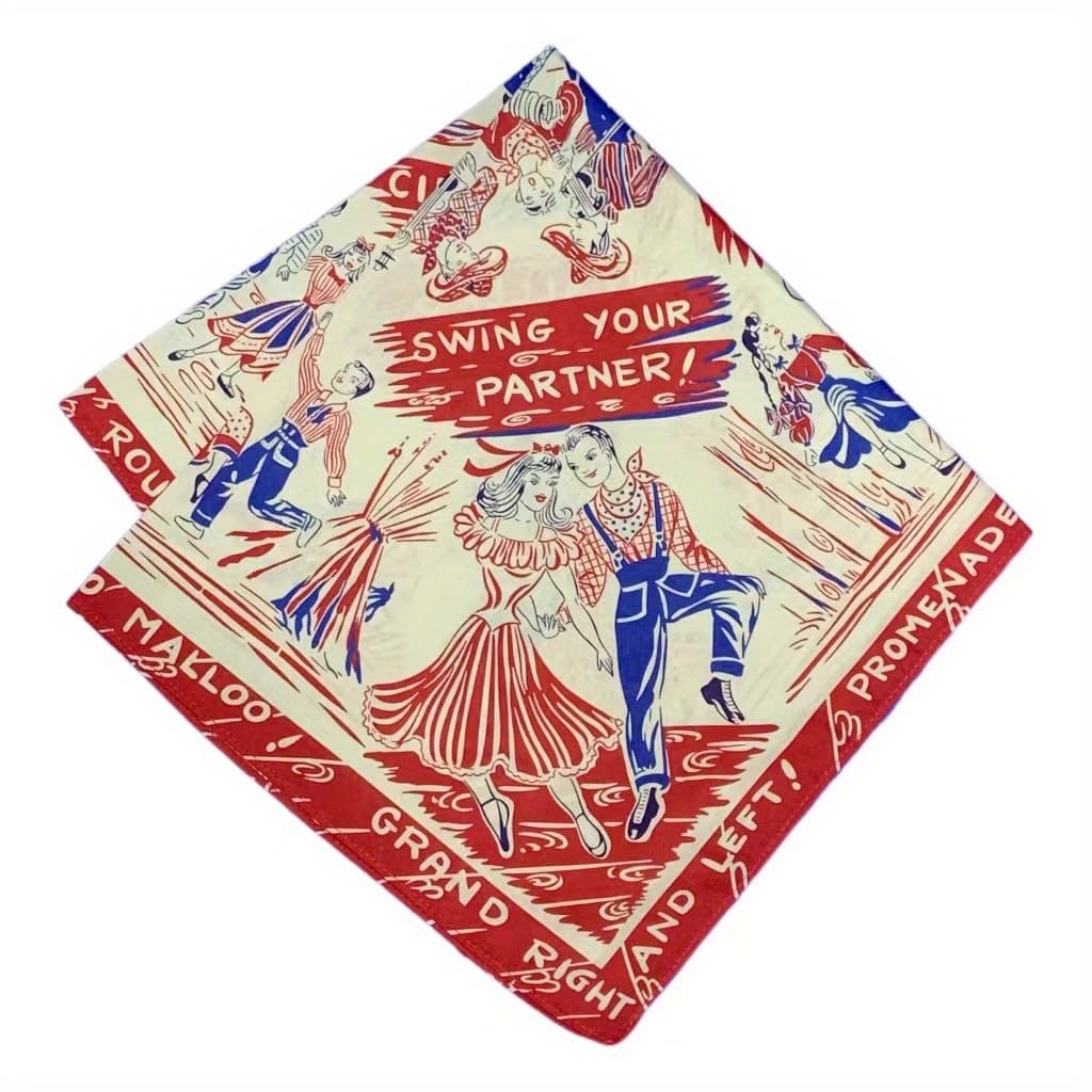TEMU 1pc Of Square Scarves For Men And Women Featuring Dance And Music Prints, Made From Pure Cotton. Bandana Headscarves Are Suitable For Hip-hop And Street Dance