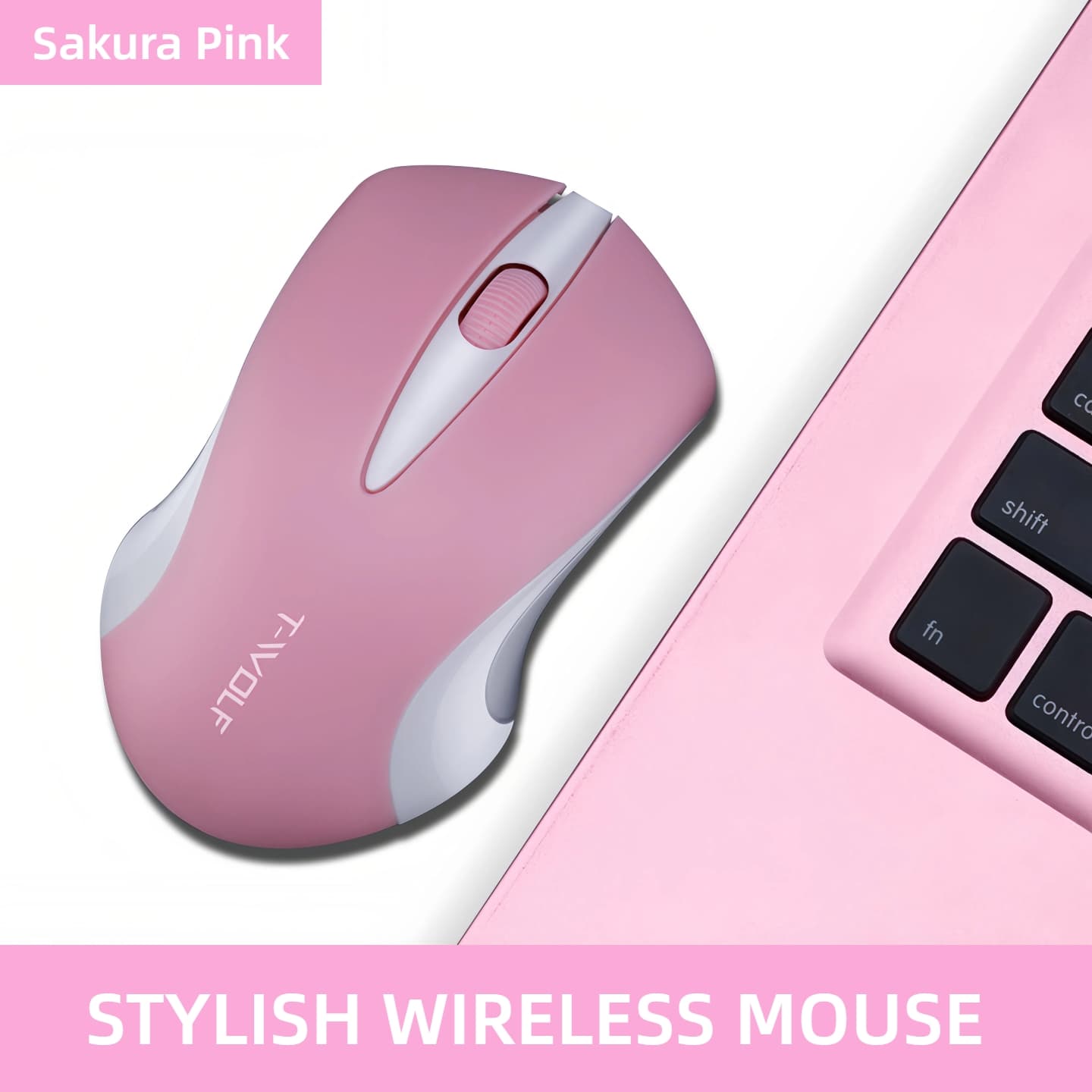 TEMU Portable Wireless Mouse- 2.4g Nano Receiver, Long , Ergonomic Optical Mouse, Simple Stylish Work Mouse For Laptop, Pc, Tablet- Black, White& Pink
