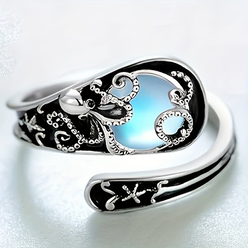 TEMU An Octopus Synthetic Zirconia Adjustable Ring Wearable In All Perfect For Holiday Weddings And Banquet Parties Back To Thanksgiving Beer Festival Carnival Gift