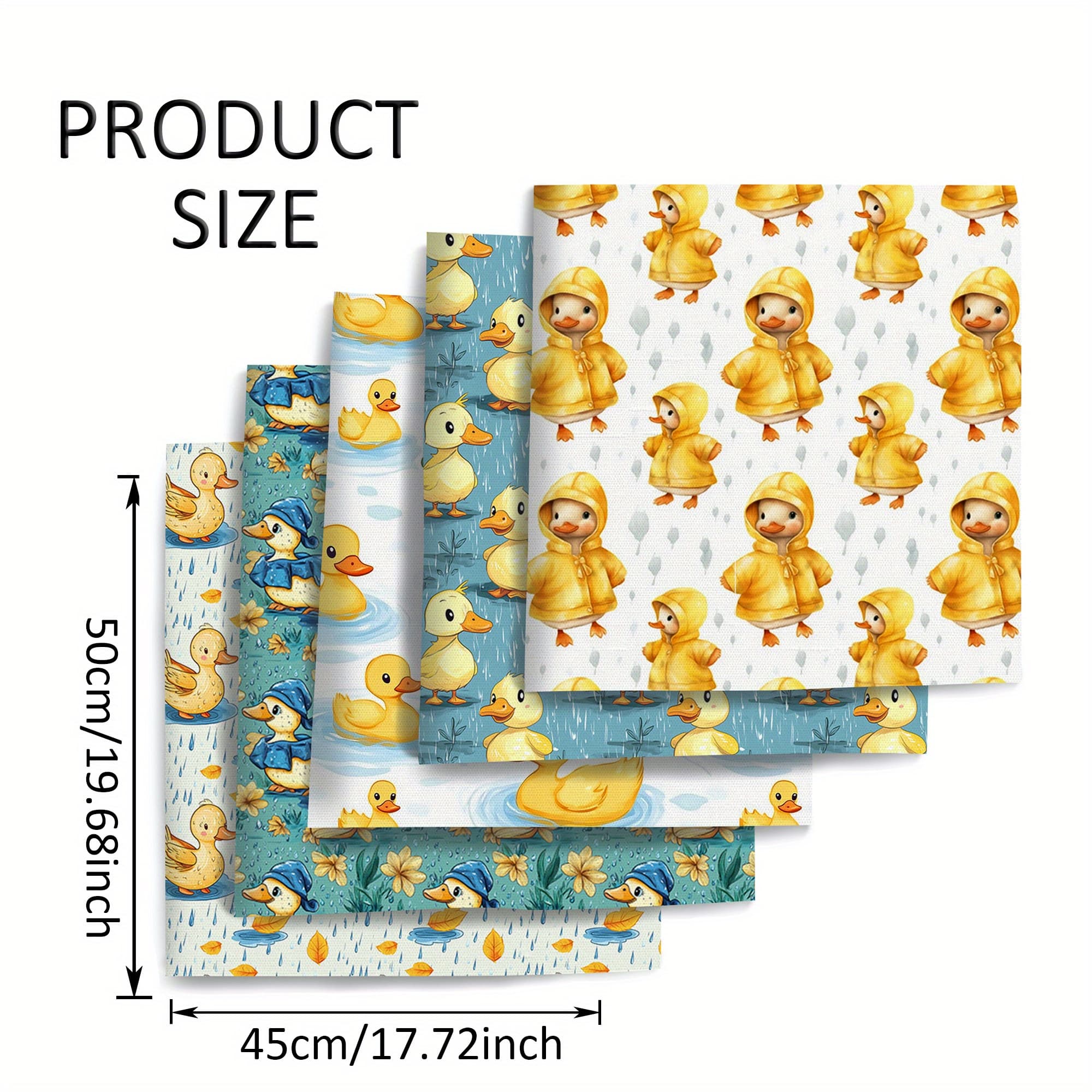 TEMU 5pcs/set 50x45cm Print Polyester Precut Quilting Fabric Squares Sheets For Sewing Quilting Crafting Hand Sewing Doll Fabric Stitching Suitable For Handcraft Lovers 100% Polyester Fabric