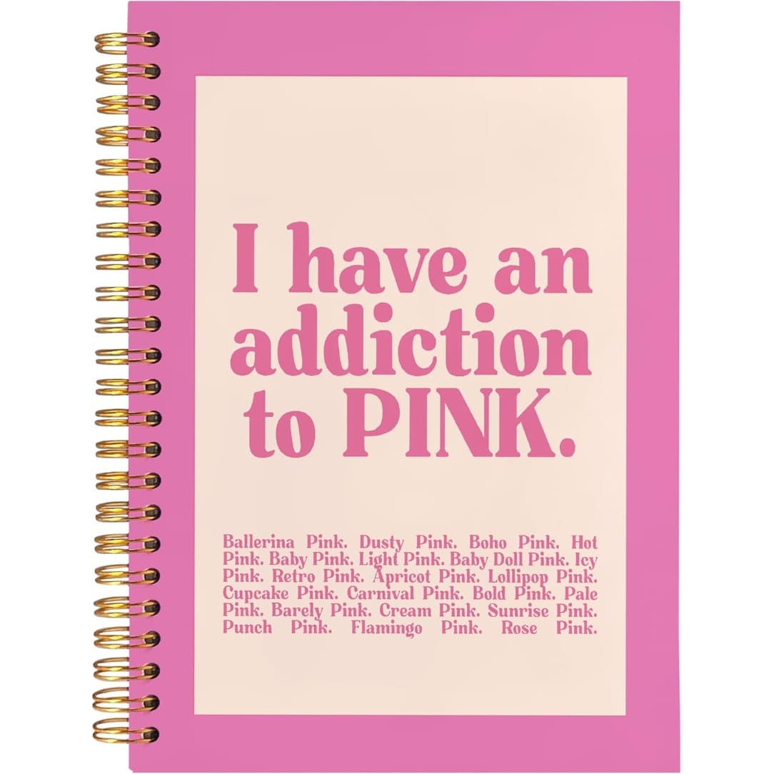 TEMU Chic Pink Spiral Notebook - 5.5x8.3" Hardcover Journal, Aesthetic Office Supplies For Women, Daily Desk Accessory