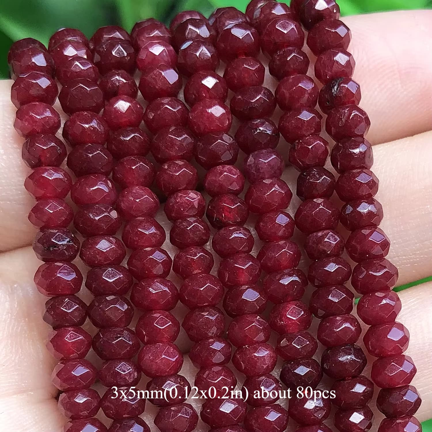 TEMU 3x5mm Natural Stone Garnet High-quality Rondelle Loose Spacer Beads For Jewelry Making Gorgeous Bracelets Necklaces Crafts Supplies, Ideal For Gifts And Everyday Wear