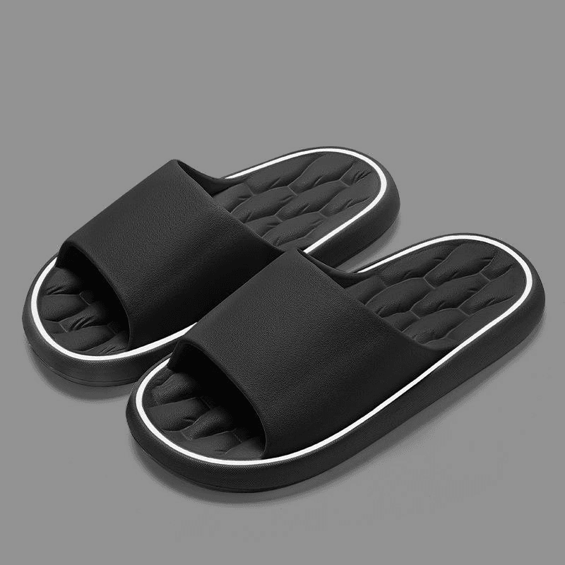 TEMU Striped Bamboo-joint Eva Slippers: Lightweight, Flexible, And Artfully Designed With Stripes And Bamboo-joint Details For Comfortable Wear, Women Shoes