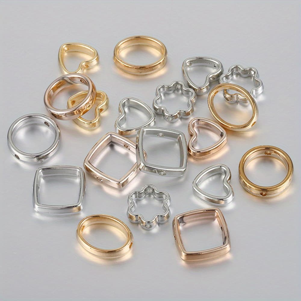 TEMU 200pcs Mixed Color Mixed Style Ccb Hollow Spacer Beads Bead Circle
