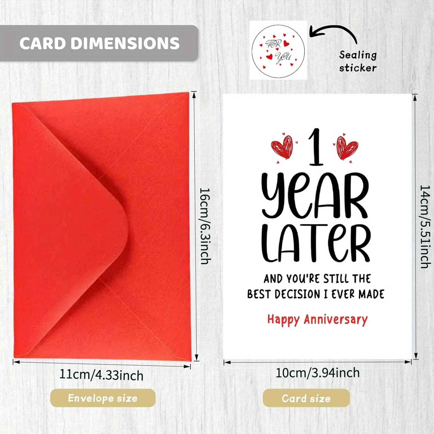 TEMU 1st Anniversary Card, Happy 1 Year Card For Boyfriend Girlfriend, Humorous First Wedding Anniversary Card For Husband Wife, Anniversary Card
