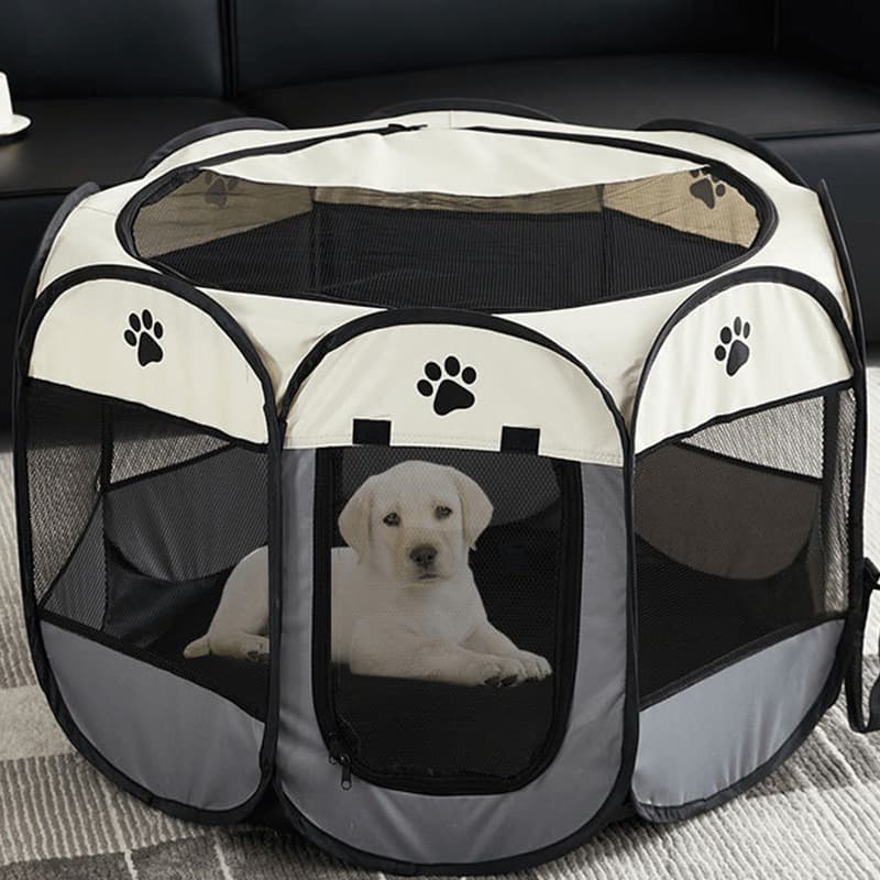 TEMU 1pc Durable Oxford Cloth, Foldable Pet Fence, Anti-grab, Portable Octagonal Design, Suitable For Indoor And Outdoor (s, M, L) Travel Pet Enclosure, Durable Pet Tent