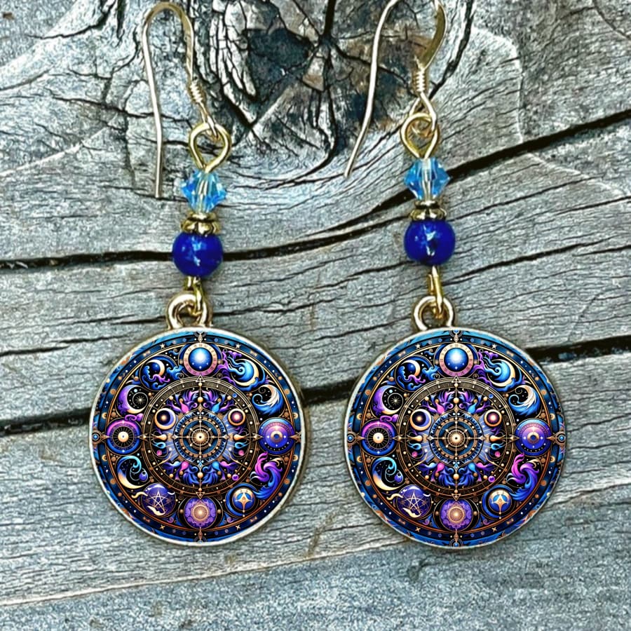 TEMU 2pcs Earrings Mandala Earrings Earrings Celestial Earrings Round Earrings Star Earrings Jewelry Additions Unique Jewelry Christmas Gifts Valentine Gifts Everyday Gifts Easter Gifts