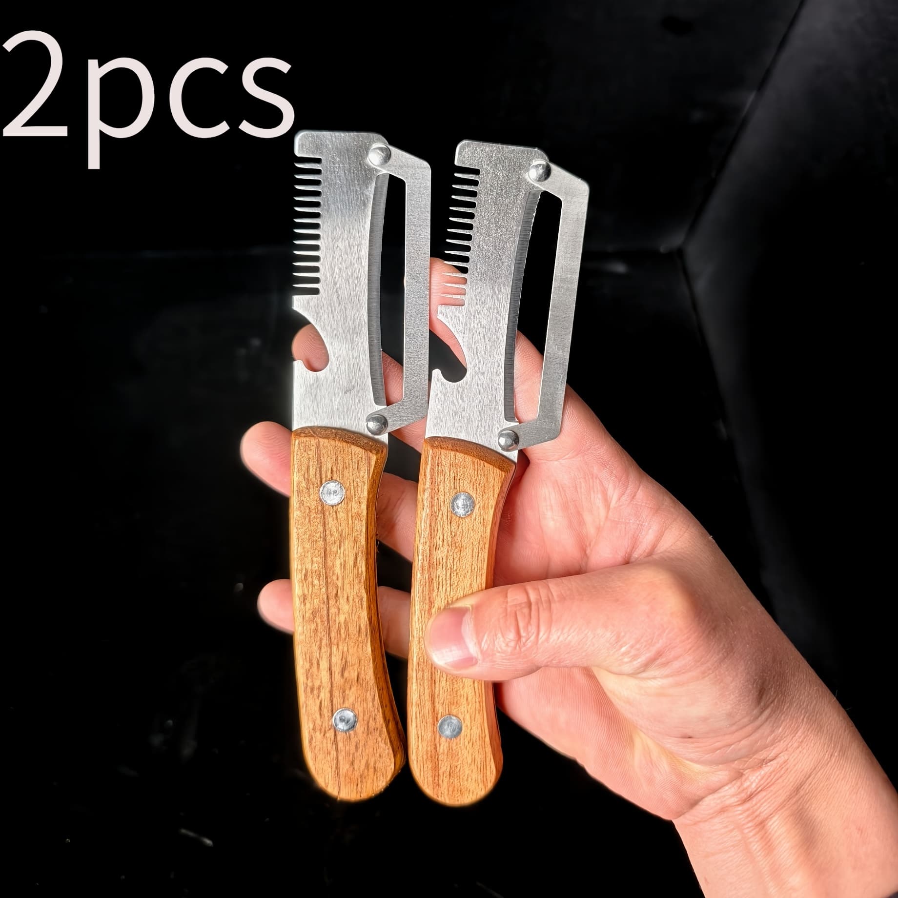 TEMU 2pcs Set Of Upgraded 3-in-1 Multifunctional Fruit And Vegetable Peelers. Home Fruit And Vegetable Peeling Knife, Can Scrape Garlic Skin, Peel Candied Hawthorn. Kitchen Utensil