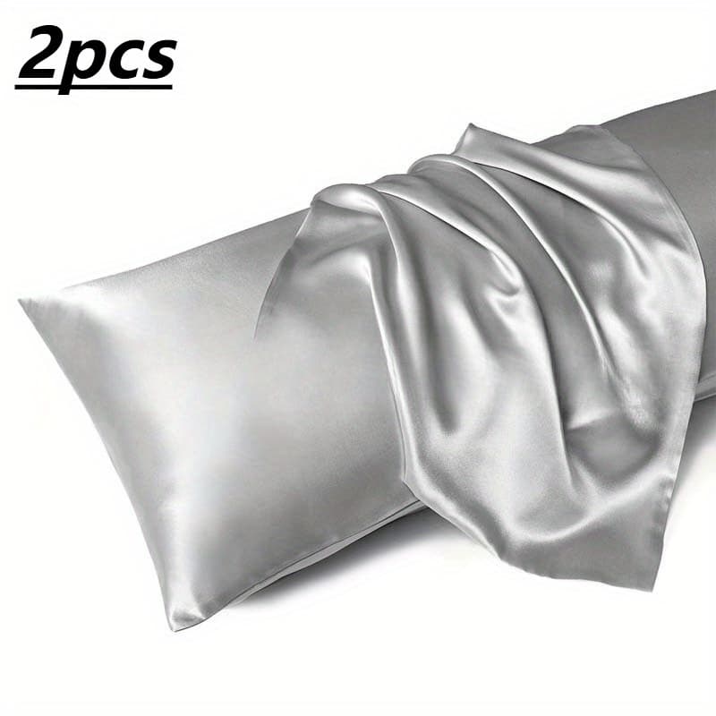 TEMU 2pcs Pillowcase Set - Soft And Comfortable Solid Color Summer Pillowcase Soft And Breathable Bedding, Comfortable In Summer