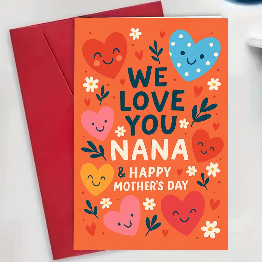 TEMU 1pc ! A Card. An Ideal Present For Grandmothers To Honor Moms And Grandmas On Their Unique Day With An Adorable Heart-themed Greeting Card, Including An Envelope.