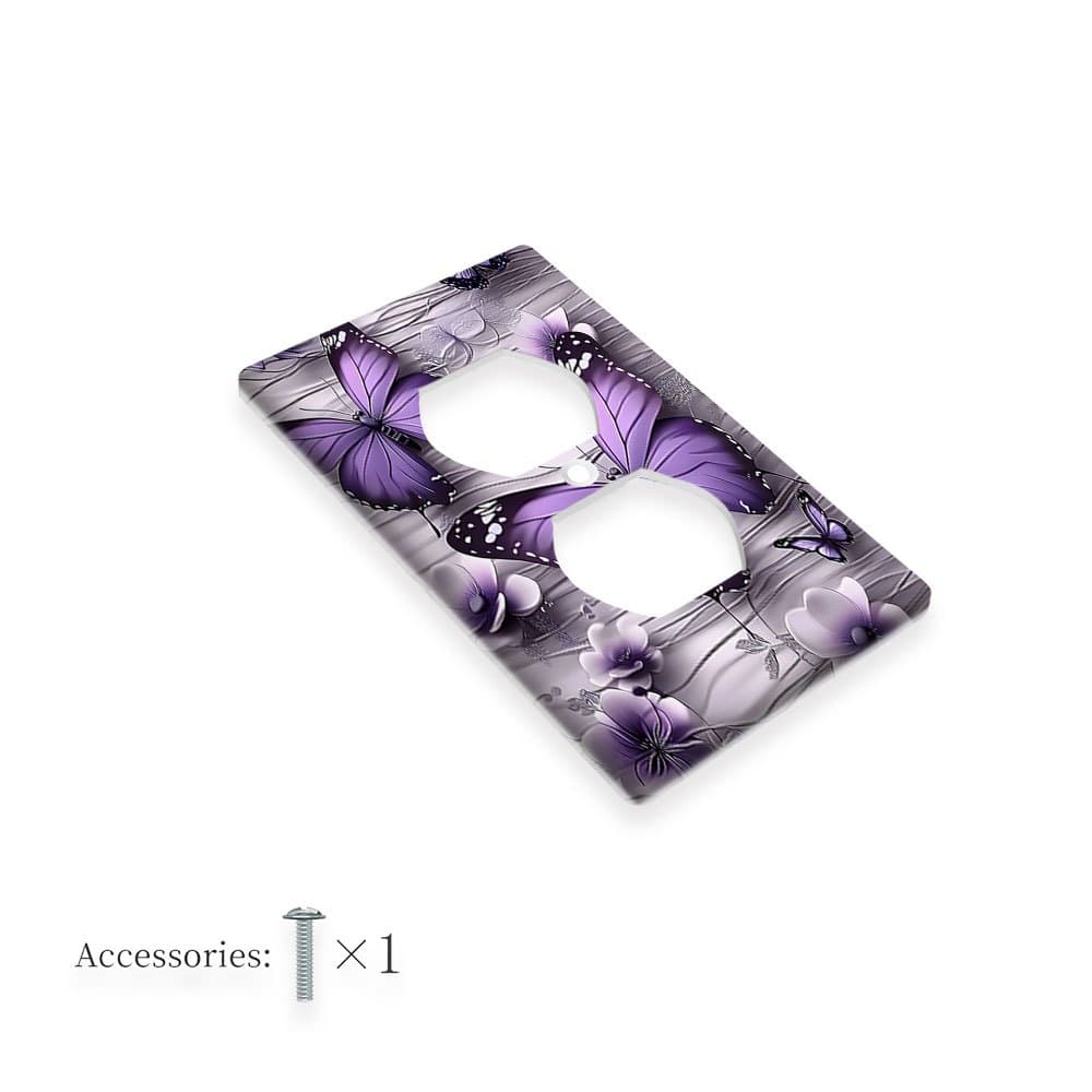 TEMU 1pc Floral Wall Plate Cover, Decorative Light Switch And Outlet Cover For Home And Kitchen Decor, No Battery Or Wiring Required,