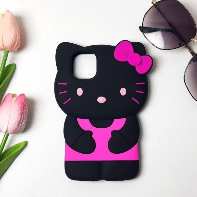 TEMU Phone Case: 3d Compatible With 11/12/13/14 Pro Phone Cute Cartoon Kt Silicone Cover Women
