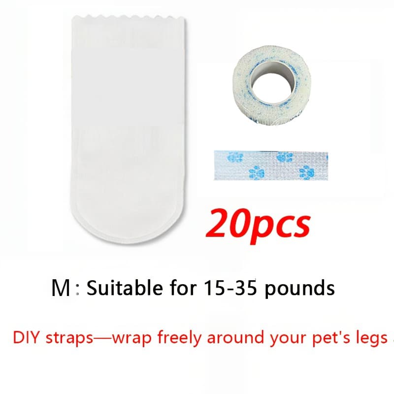 TEMU 20pcs Disposable Small To Medium Non-slip Dog Boots With Bandage Closure - Paw Protection For Small Dogs, Ideal For Rainy To Keep Paws Dry - Perfect For Pet
