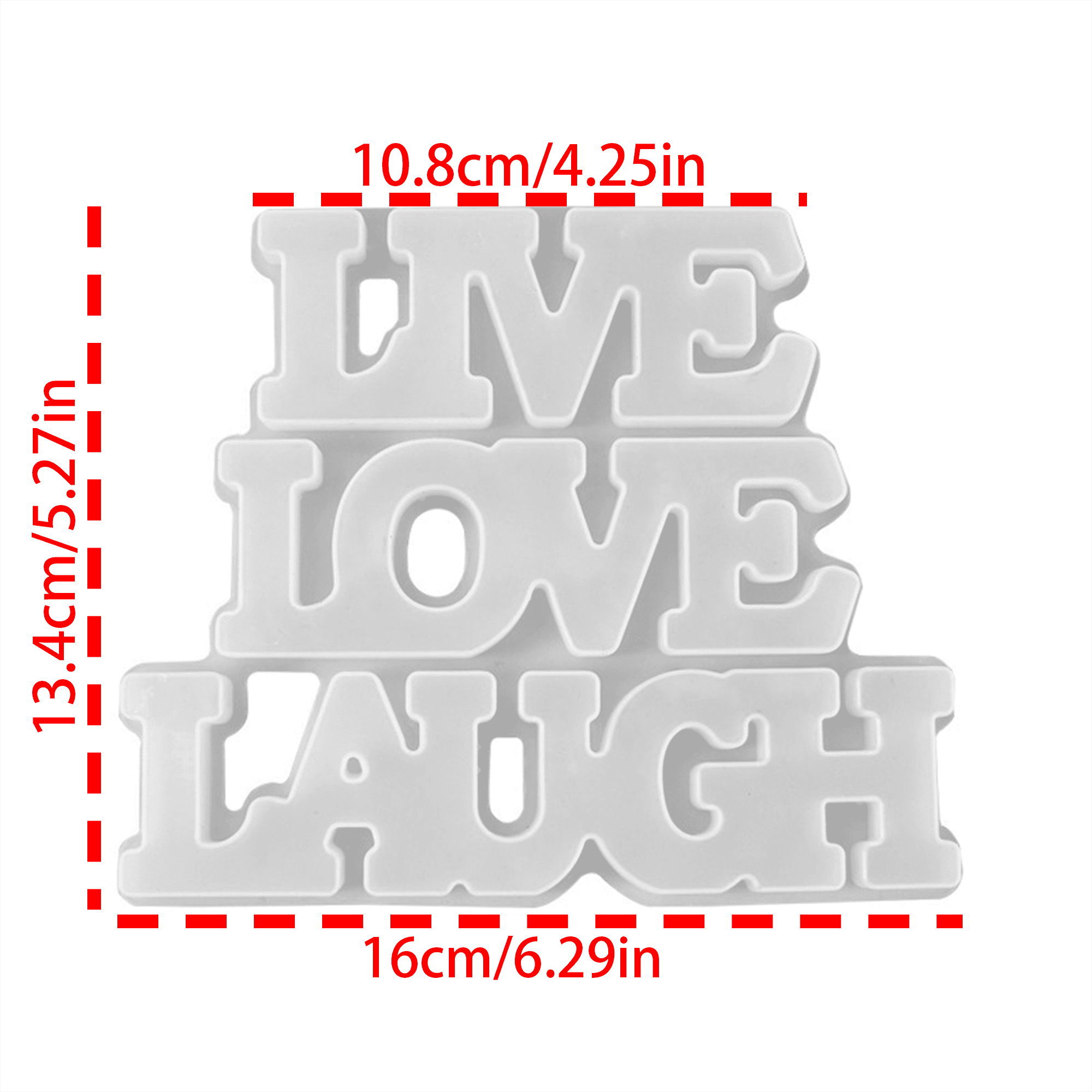 TEMU 3-in-1 Diy Resin Live/love/haugh Mold, Creative English Plaster Candle Silicone Mold, Furniture Decoration, Handmade Art Mold