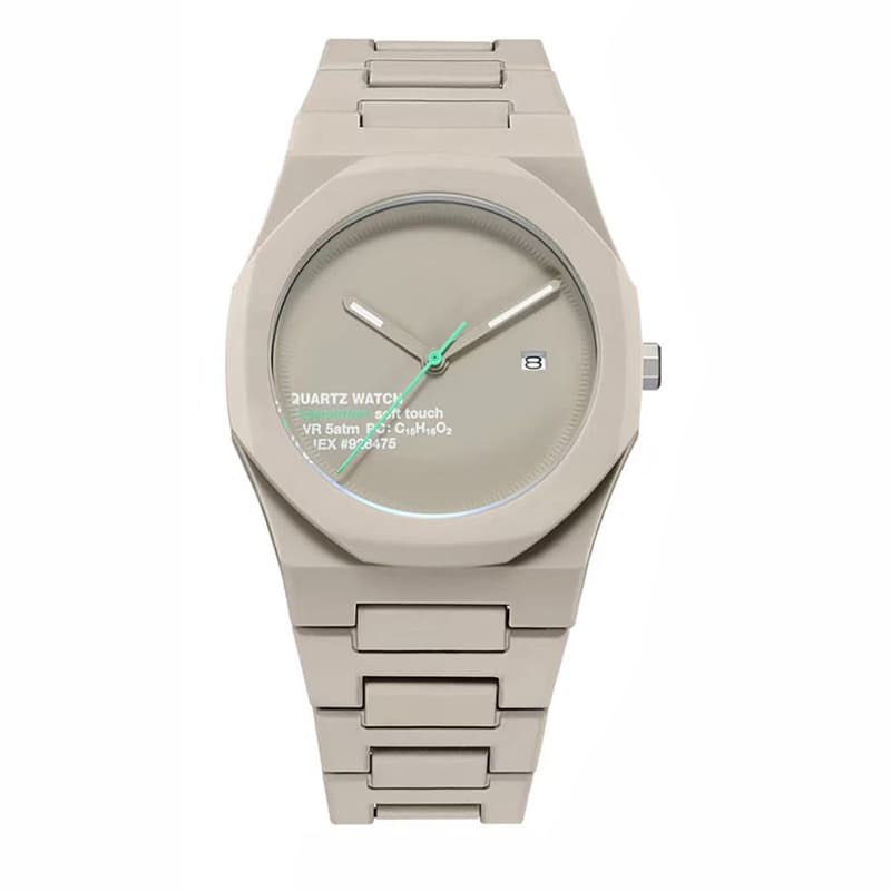 TEMU 1pc Men's Grey Tape And Versatile Calendar Pointer Octagonal Quartz Watch