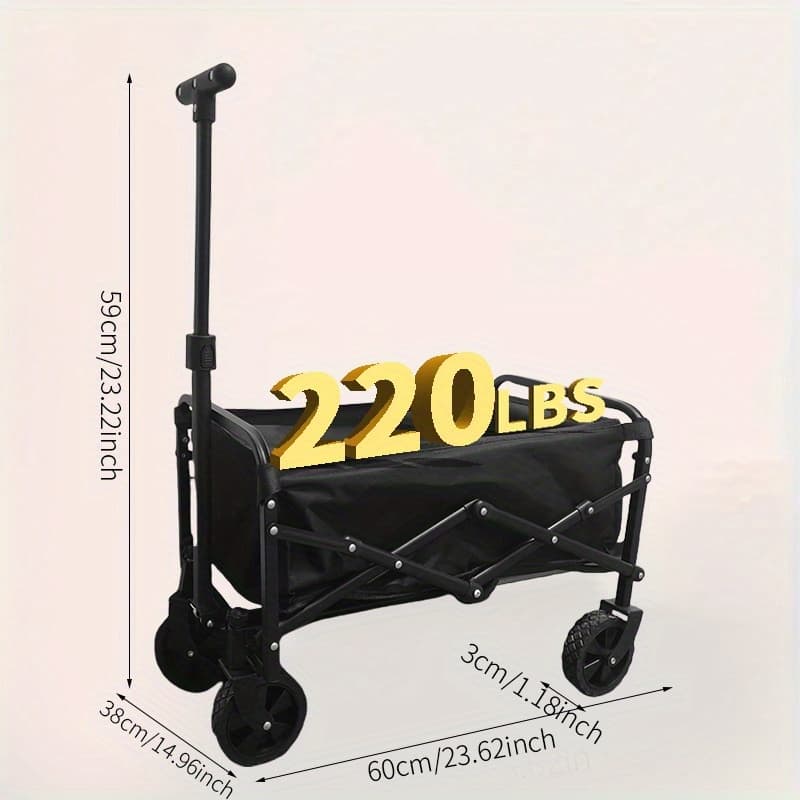 TEMU Inbrave 450/330/220lbs Capacity Heavy-duty Folding Cart - And 800d Oxford Fabric,foldable Wagon For Track And Field Equipment Transport Vehicle, No , Wagons