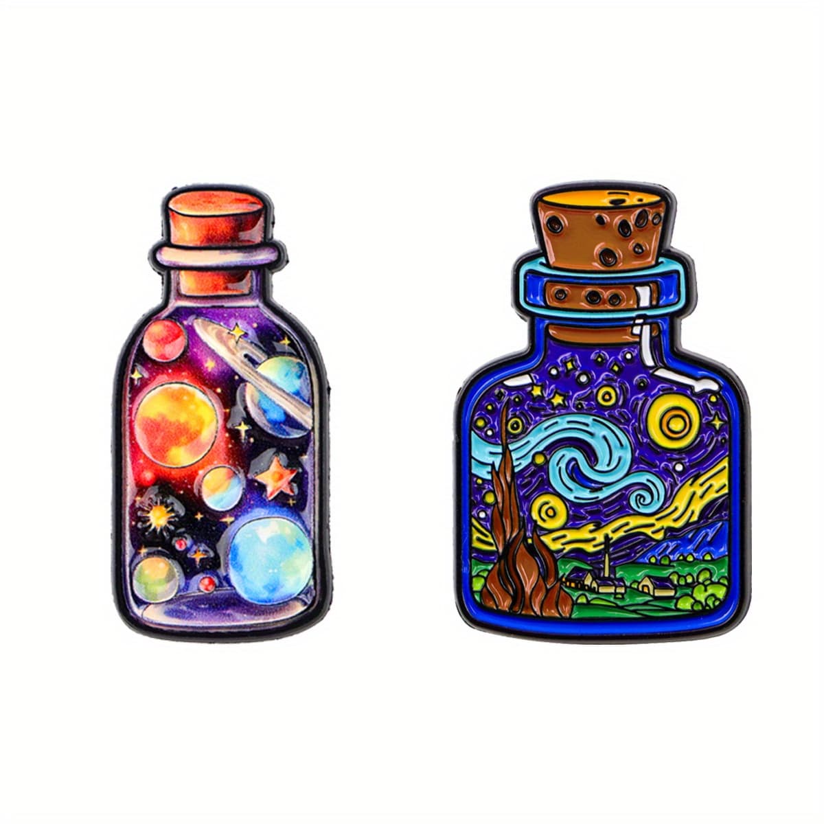 TEMU 2pcs Starry Sky Enamel Pin Van Lapel Pins Badges On Backpack Brooches For Clothes Brooch Cute Jewelry Accessories Gifts