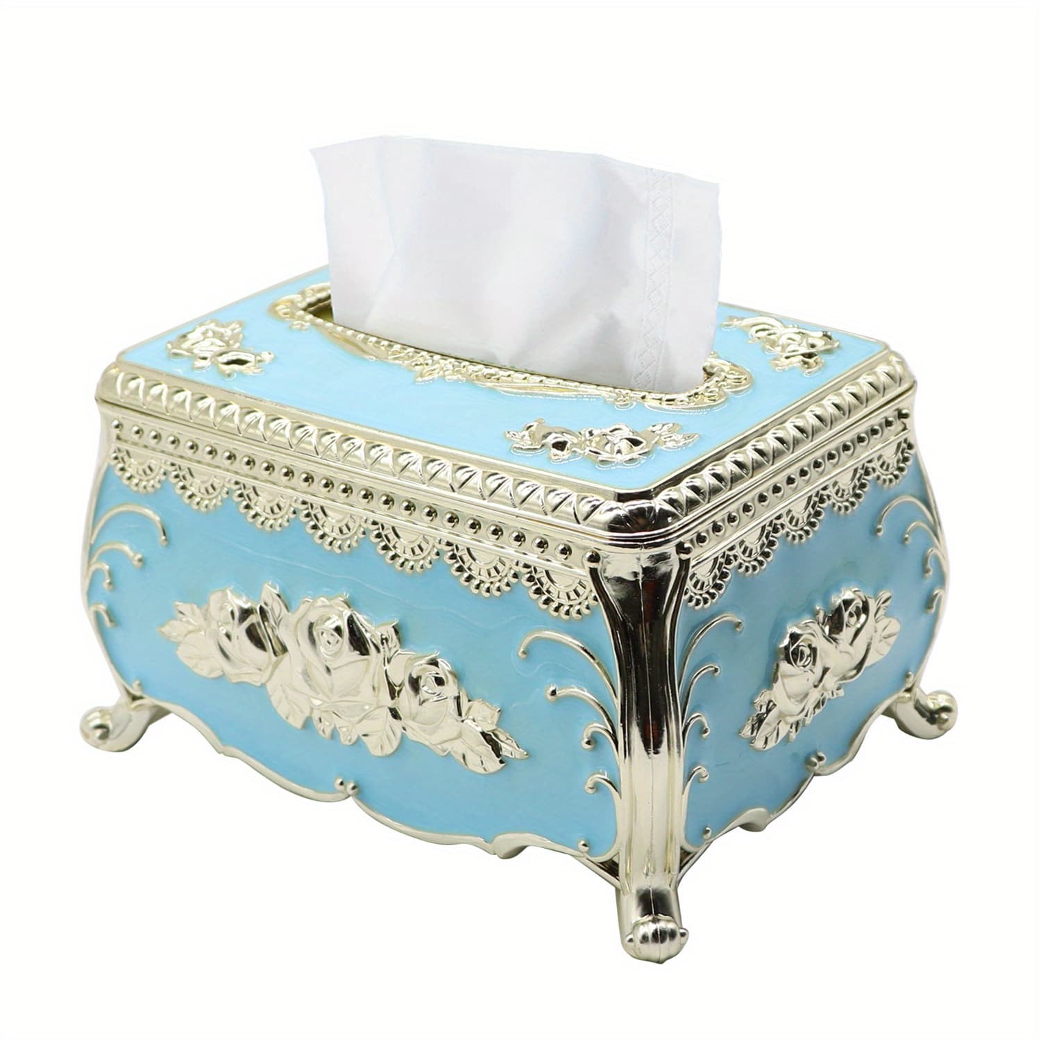 TEMU Elegant European Tissue Box Cover, Tissue Box Holder : Perfect For Living Rooms, Luxury Ktvs, Kitchen, Bedroom, And American Ins Restaurant Decor Portable For Picnic
