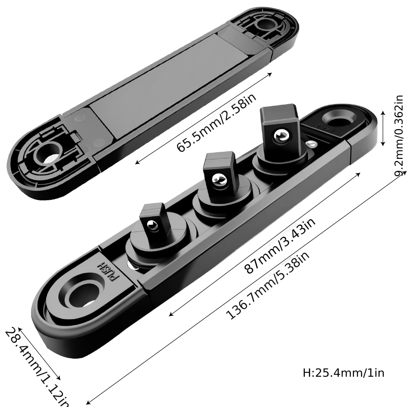 TEMU Magnetic Socket Holder, Portable Drive Socket Storage Tray With Non-slip Rubberized Base, Space-saving Toolbox Drawer Tool Organizer For Mechanics Diyers
