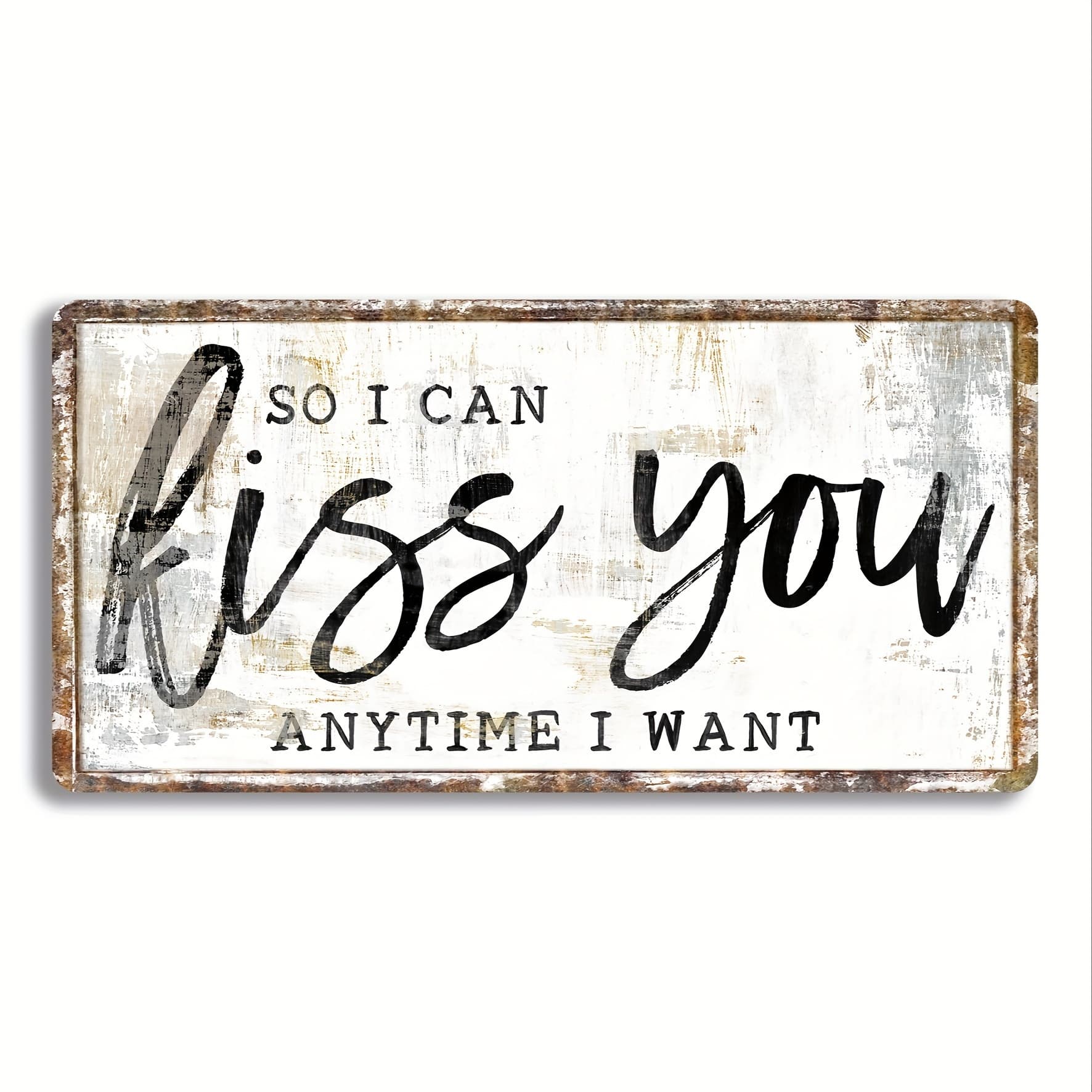 TEMU Vintage " Can " Wooden Sign - 12x6" Rustic Wall Decor For Bedroom & Home, Perfect Anniversary Gift For Couples, Farmhouse Style, English Text, Easy To Hang, Bedroom Wall Deco