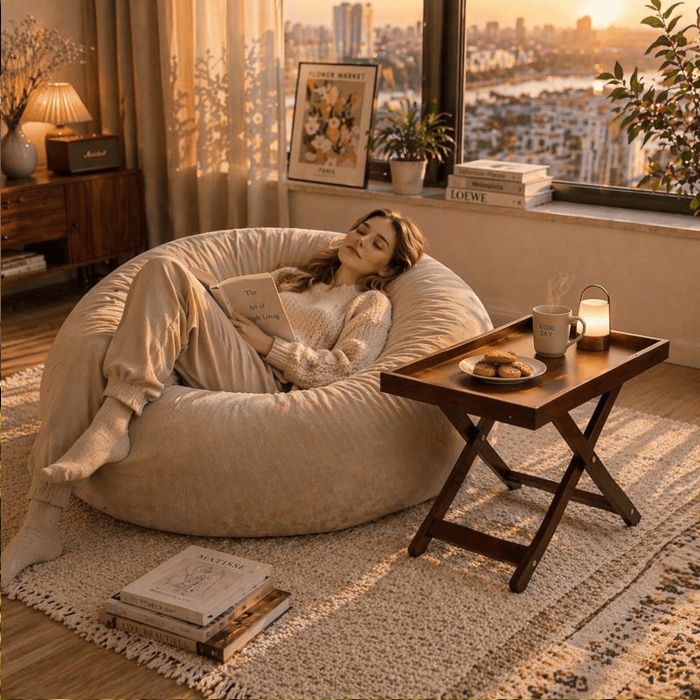 TEMU Foldable Modern X-shaped Table With Snack Tray & Raised Edges - Space-saving Suitable For, Bedroom, Bay Window - Freestanding Coffee Table/nightstand With Tray Table, No , For Small Spaces
