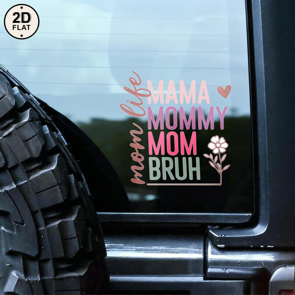 TEMU Car Stickers And Decals, Car Window Decals Vinyl, Mama Mommy Mom Life Pattern, , Funny Bumper Stickers(1pc)