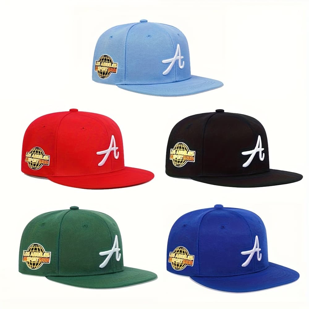 TEMU 013--5pcs Los Angeles Embroidered Baseball Caps, Casual Hip-hop Rebound Hats, Adjustable Sunshade Dad Hats For Men And Women.