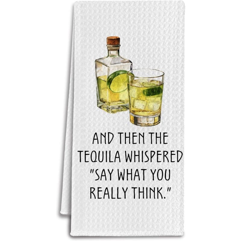 TEMU 1pc Funny Tequila-themed Kitchen Towels - 18x26 Inch (45x66cm) Mexican Liquor Design With Tequila & Shot Print, Machine Washable Bar Cart Decor, Cocktail Party Gift For Tequila Lovers