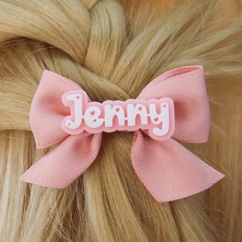 TEMU Custom Acrylic Y2k Hair Clip - Personalized Name Bow Barrette With Alphabet Letters, Cute Rectangular Hair For S, Graduation Friendship Wedding Gift (assorted Colors), Smooth Glossy