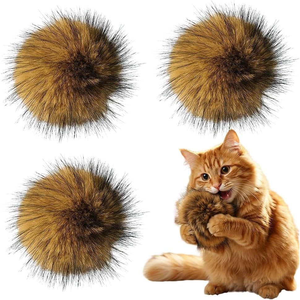 TEMU 4pcs Faux Rabbit Cat Toys, Indoor Interactive Cat Toys For Exercise, Washable, Strengthen Pet-owner , Without Battery