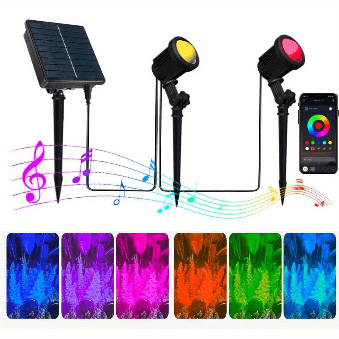 TEMU 1-2pcs 2in Spot Lights Ip65 Spotlights Remote Control Change 16 Million Color And 213 Mode For Holiday Decor, Lawn, Outdoor Plants, Pool Areas, Shrubs, Villa Yard, Patio Decoration., Honche