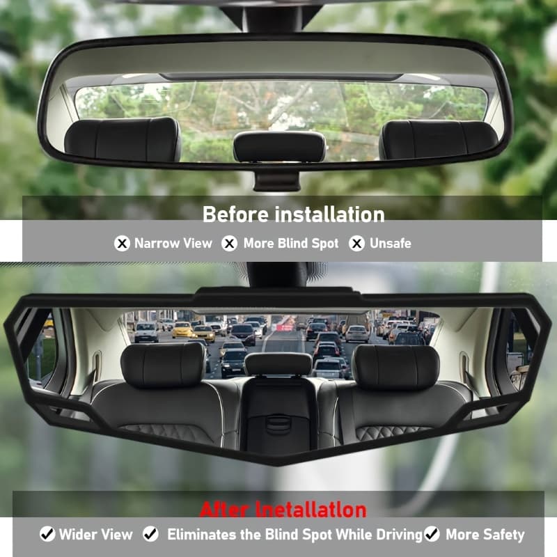 TEMU Universal Hd Clip-on Panoramic Rearview Mirror- Wide Angle , Reduces Blind Spots- Enhances Driving Safety Blind Spot Mirror For All Vehicles Graduation Gifts Father's Day Gifts Parents' Day Gifts