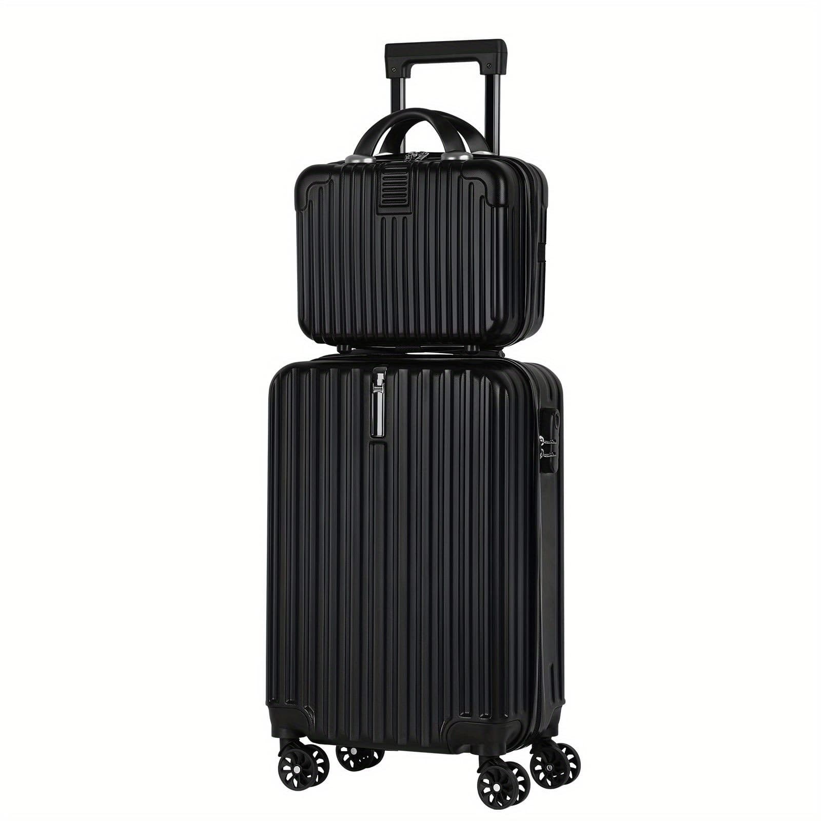 TEMU 2pcs Luggage Set, 20-inch Rolling Suitcase & 14-inch Makeup Bag, Travel Carry-on Trolley Bag With Spinning Wheels & For Business & Leisure Flights. In 4 Colors.