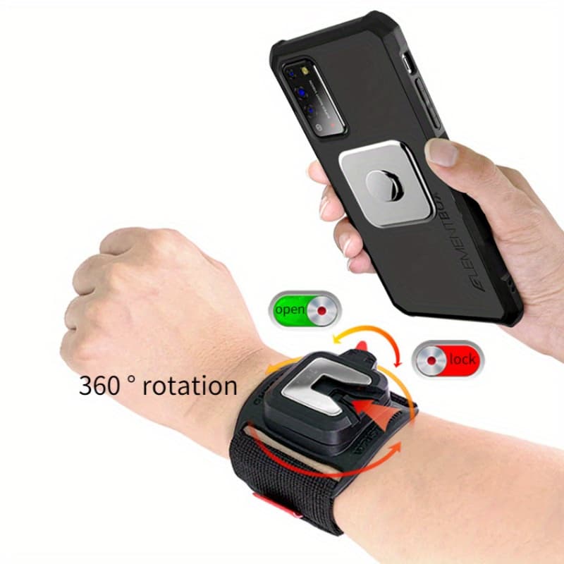 TEMU 360-degree Rotating Wristband Phone Holder, Detachable Arm Phone Stand, Sports Arm , Suitable For Hiking, Cycling, Jogging, And Walking