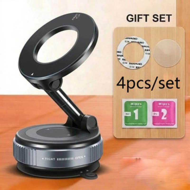 TEMU 4pcs Set | 360° Adjustable Metal Strong Magnetic Phone Holder, Suitable For Car Dashboards, Compatible With Iphone 16/15/14/12 Series, Portable Foldable Car Phone Holder