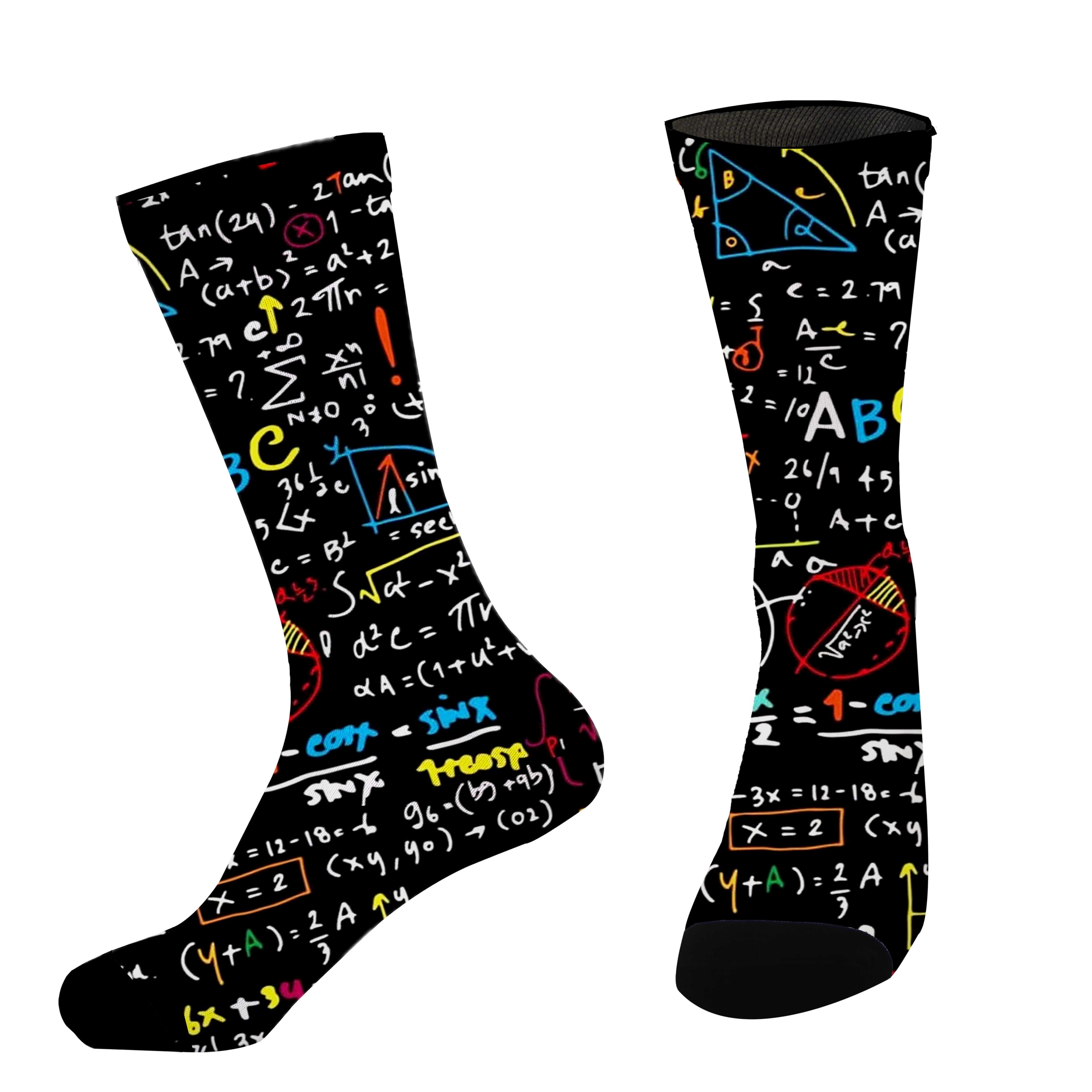 TEMU 1 Pair Socks, Fashion Pattern, Polyester And Spandex Blend-soft And Comfortable Leisure Socks, Breathable Sweat-absorbent Sports Socks