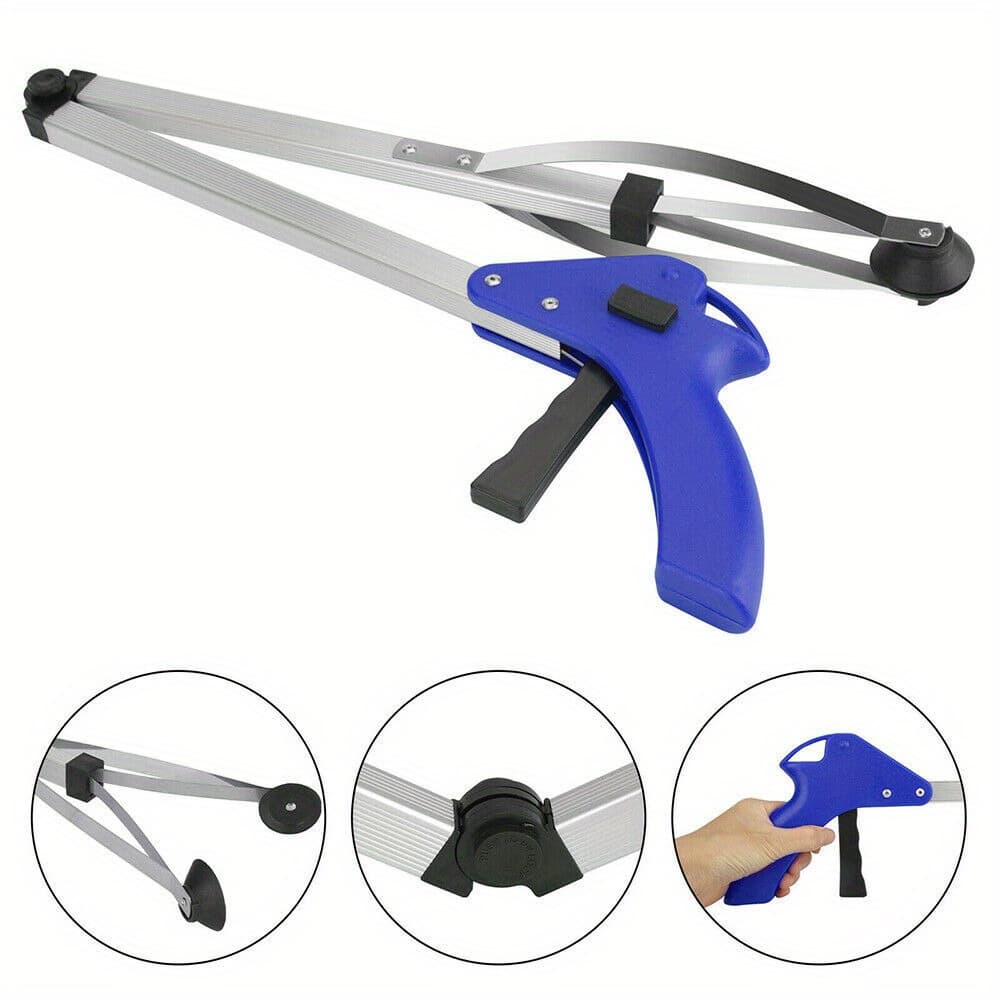 TEMU 1pack Foldable Tool, Long 32" Foldable Extender Gripper Tool, Suction Cups For Precise Work, Claw Trash Garbage Picker, Garden Nabber, Mobility Aid Pick Up Tool