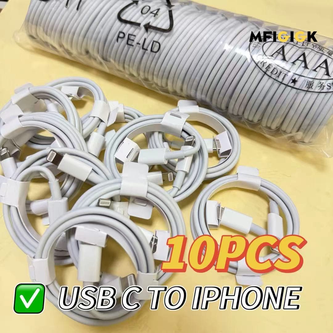 TEMU Mfiglgk 10pcs [super Fast Charger] 20w Super Fast | Type C To Lightning Charging Cord For Iphone 14 13 12 11/ Mini/ Pro/ / Ipad 8/ Pro