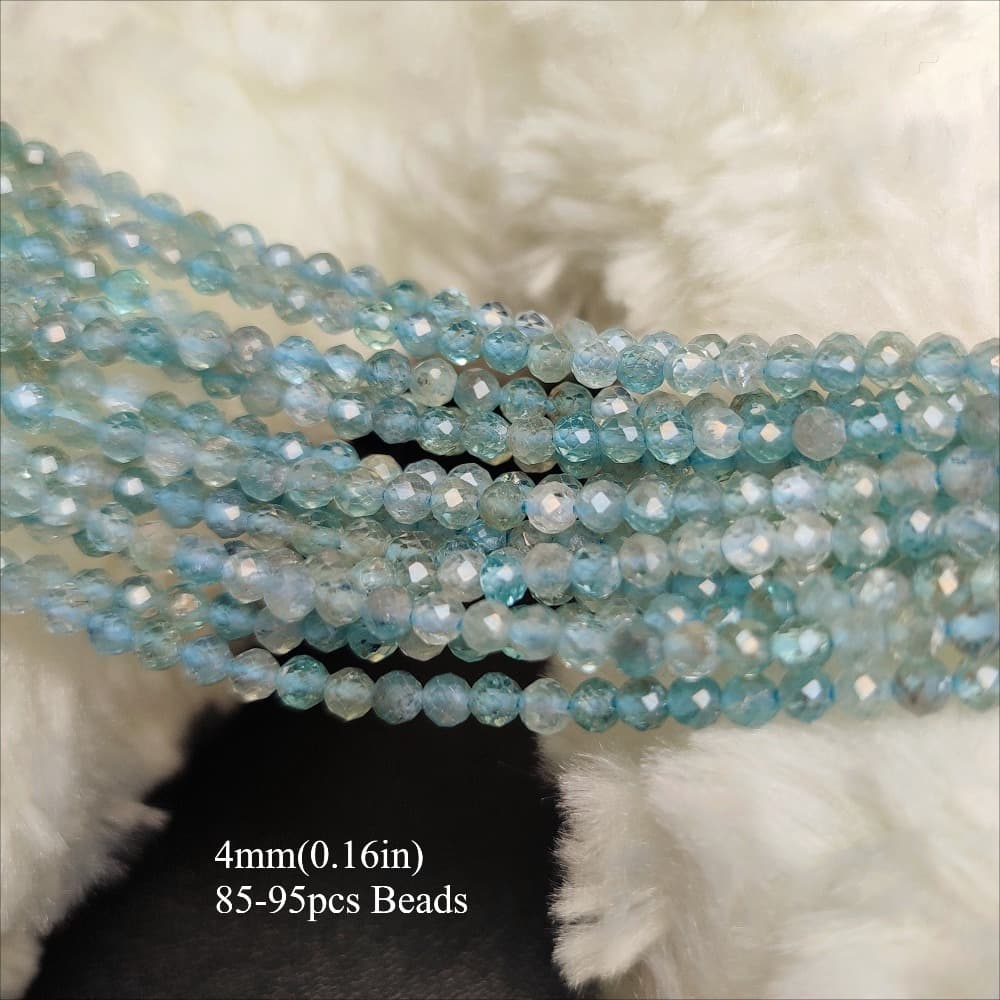 TEMU Aaa Natural Stone Aquamarine Tiny Small Shiny Loose Spacer Beads For Jewelry Making Diy Gorgeous Bracelets Necklace Earrings Accessories For Men Women Gifts
