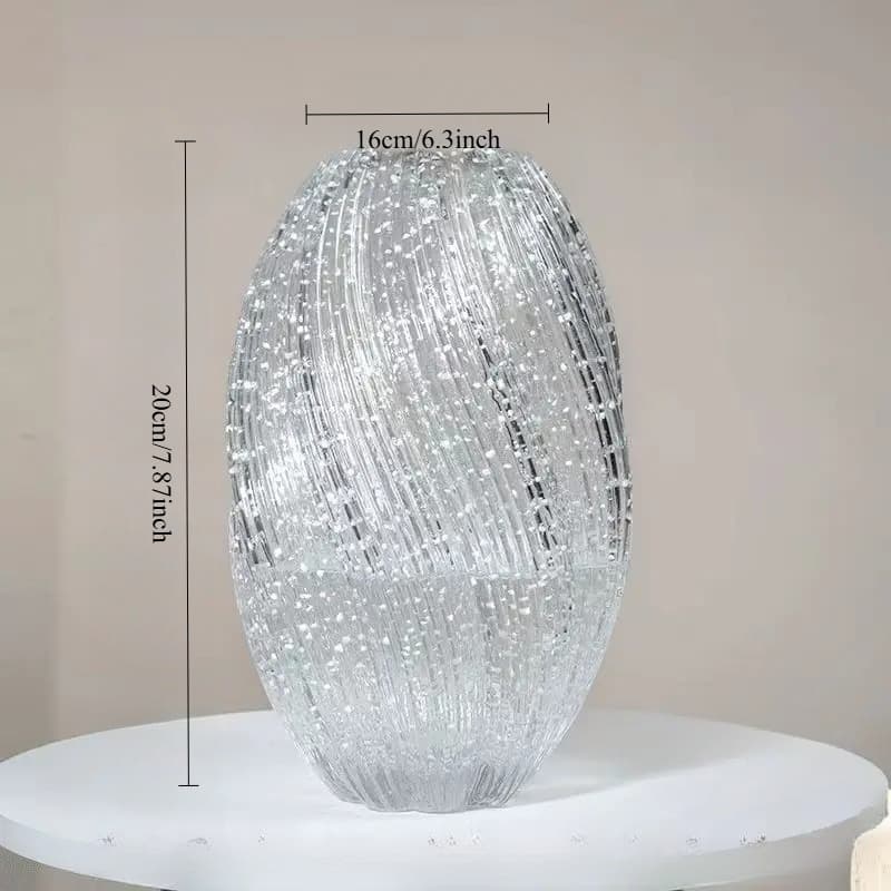 TEMU Wave Mouth Vases Luminous Handmade Glass Flower Vase Desktop Ornaments Propagation Station Plant Holder For Home Wedding Decor Gardening Gift For Home Decor