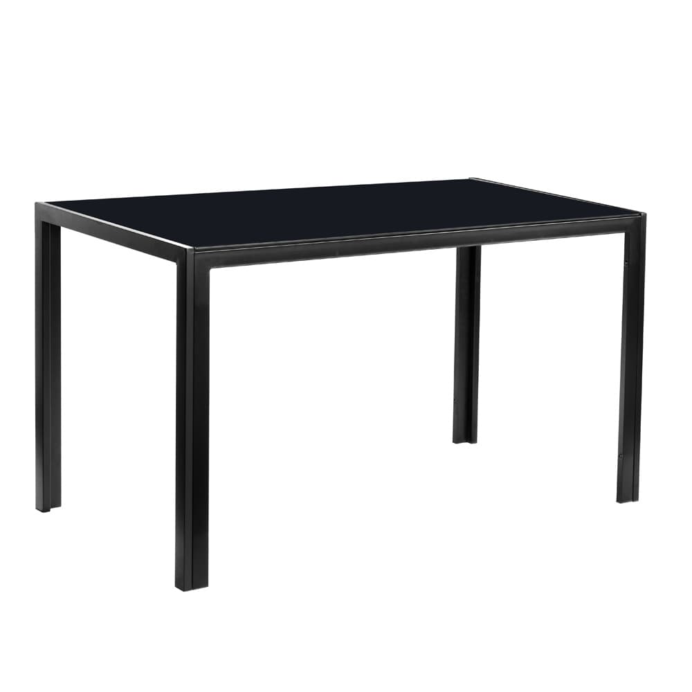 TEMU Simple Rectangular Dining Table For 6 People, Table Leg Frame Integrated Dining Table, Square Table Legs And Tempered Glass, Suitable For Kitchen, Dining Room (chairs Not Included)