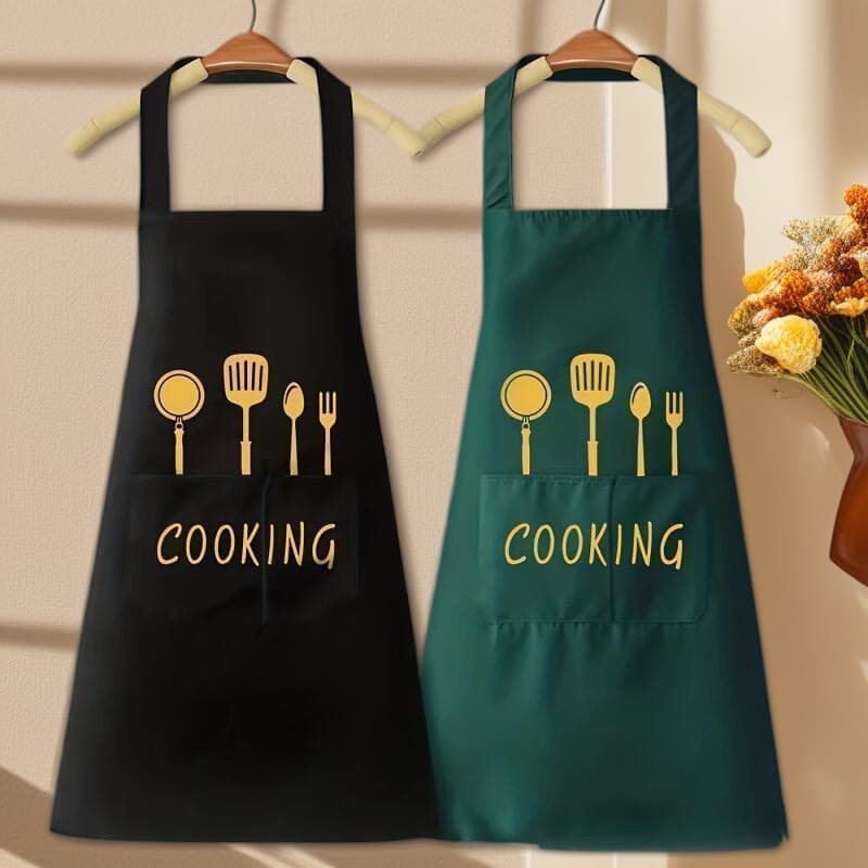 TEMU Local Warehouse 2pcs Apron, And-proof Apron With Pockets, Coffee Bar, Restaurant, Adjustable Multipurpose Apron, 28.3in/25.5in