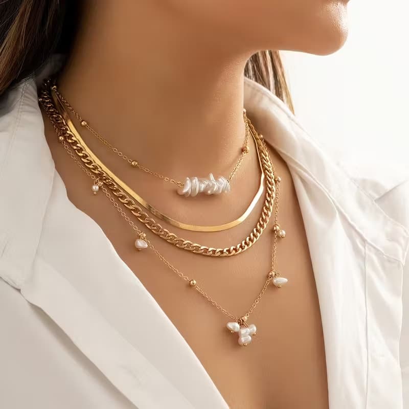 TEMU Women' Bohemian Multicolor Layered Necklace Set With Marine & Nautical Charms (starfish, Fish,) - Adjustable Beach Jewelry For Stacking, Daily Wear, Vacations & Music Festivals - Look For , Gift