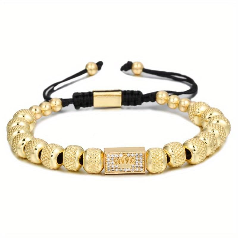 TEMU A Single Stylish Men's Bracelet Made Of Stainless Steel Featuring A Charm, With Synthetic Cubic Synthetic Synthetic Zircon​​ - A For Thanksgiving, Christmas, Or Father's Day