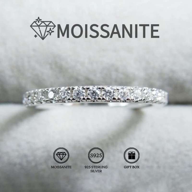 TEMU 1.3g Moissanite 0.1ct 925 Sterling Silver Round Cut Ring: Easy And Elegant, Shining S925 Premium Wedding Band Total Product Weight (2.90 Grams)