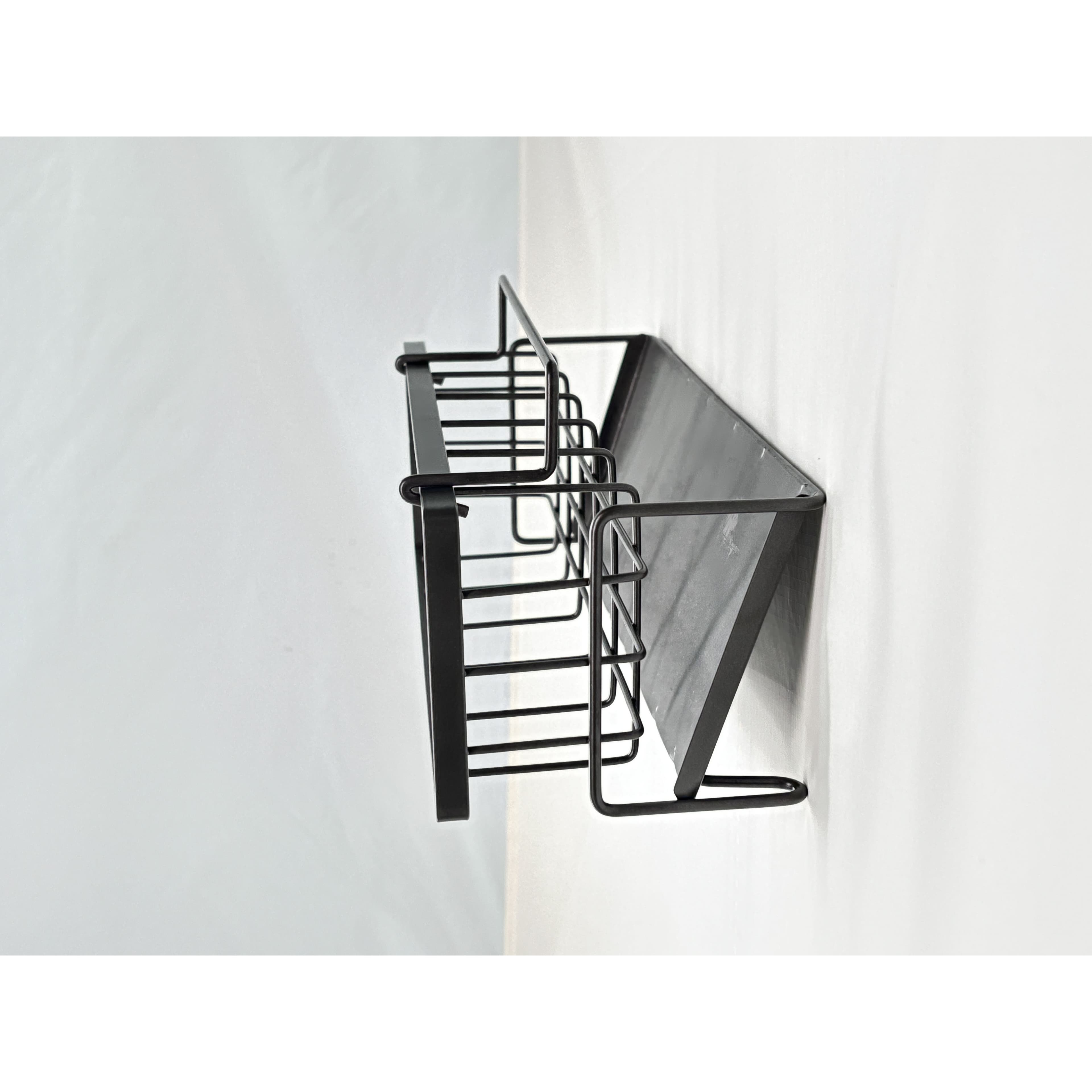 TEMU Black Sponge Draining Rack Featuring A Holder For Dishcloths, Designed For Storing Sponges, Dish Soap, Dish Brushes, Mops, And Other , Made Of Plastic For Christmas Use
