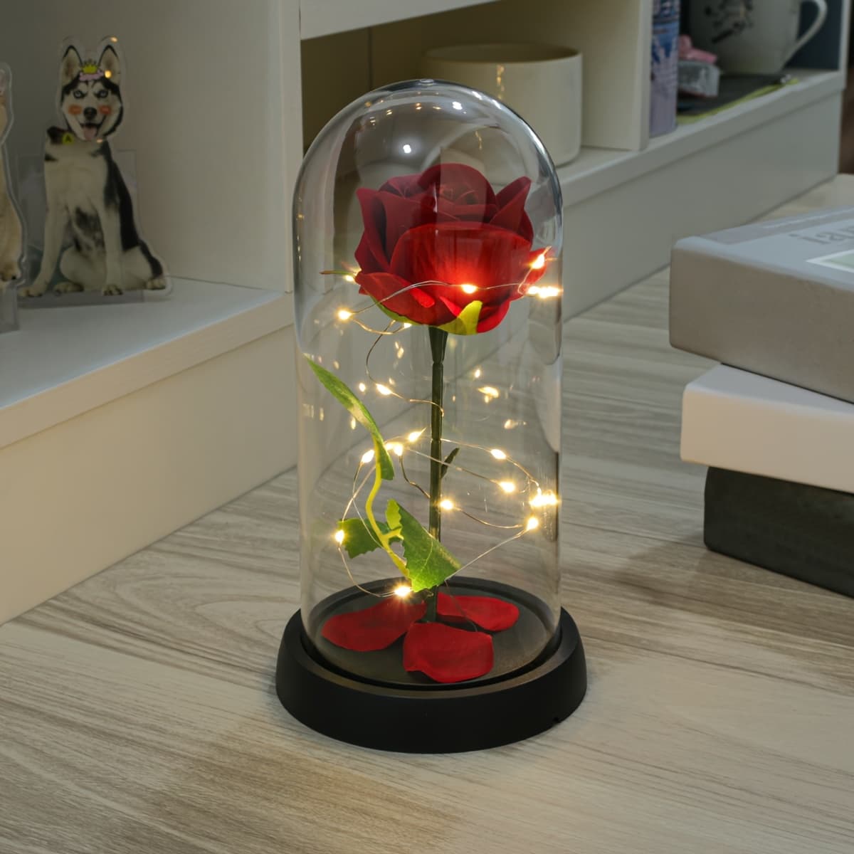 TEMU Artificial Eternal Flower Ornament, Red Rose Decor, Valentine's Day Rose, I Love You, Perfect For Valentine's Day, Christmas, Birthday, New Year's Eve, Gifts, And Room Decor