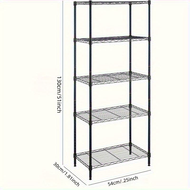 TEMU New Kitchen, Bathroom And Utility Room Storage Rack For Placing Items. Floor-standing, Black, No-drilling Required, Multi-functional Household Shelf For Oven And Microwave., Standing Shelf