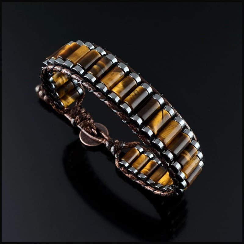 TEMU 1pc Of Vintage Eye Stone Bracelet, High-quality Tiger Eye Stone Bead Jewelry, Father's Day Gift, Gift For Dad, Valentine's Day/ Birthday/ Anniversary Gift